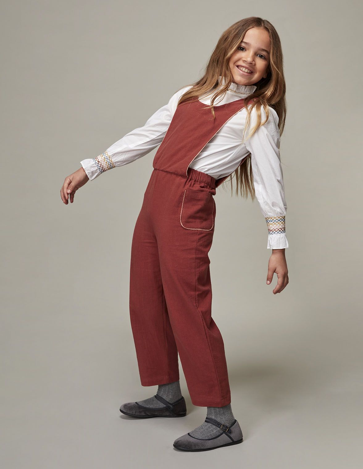 Peto largo rojo para nina infantil Gocco