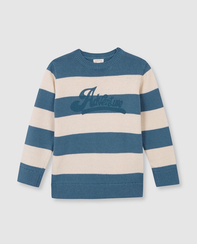 Jersey de rayas con gr&aacute;fico azul