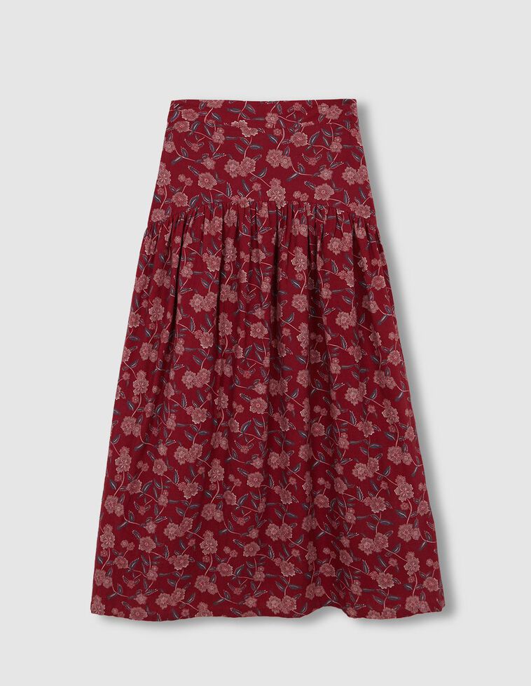 Falda de flores para madre granate