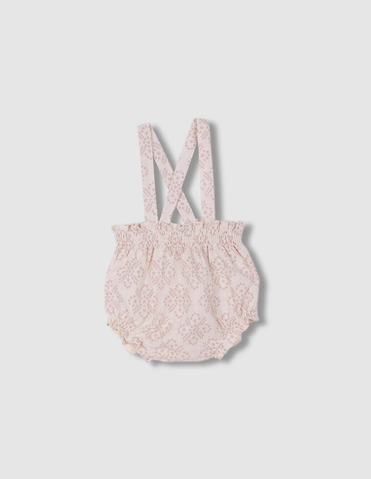 Bombacho estampado con tirantes rosa viejo