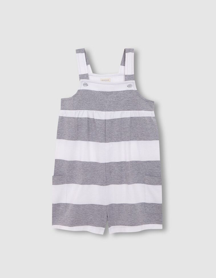 Mono rayas con bordado gris