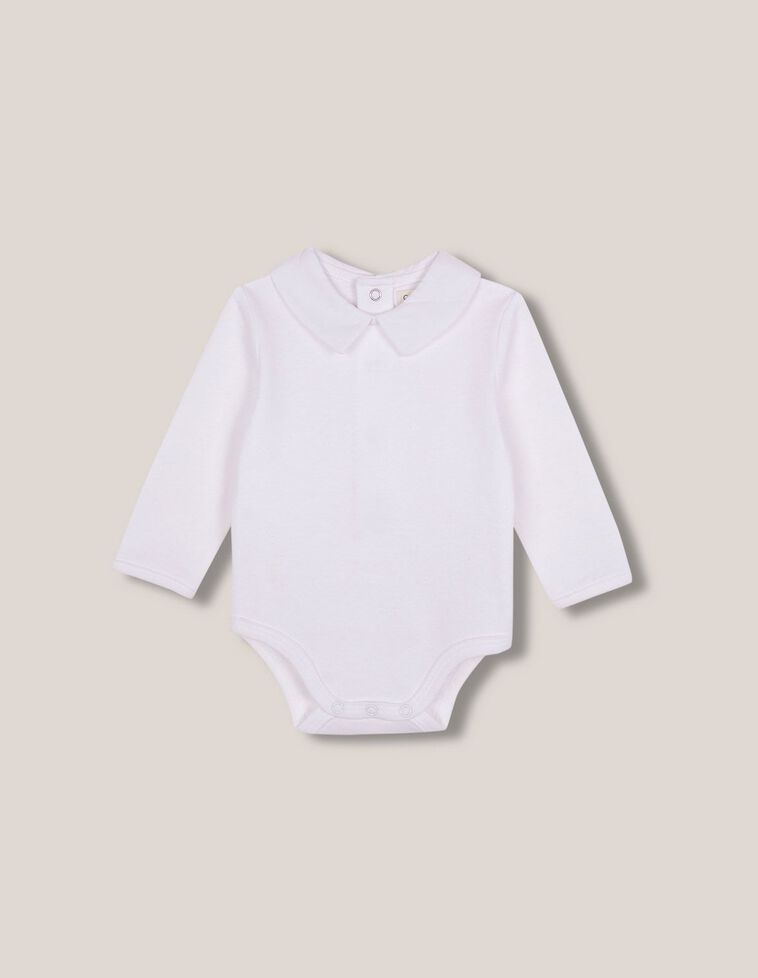 Body de circular con cuello popelin blanco