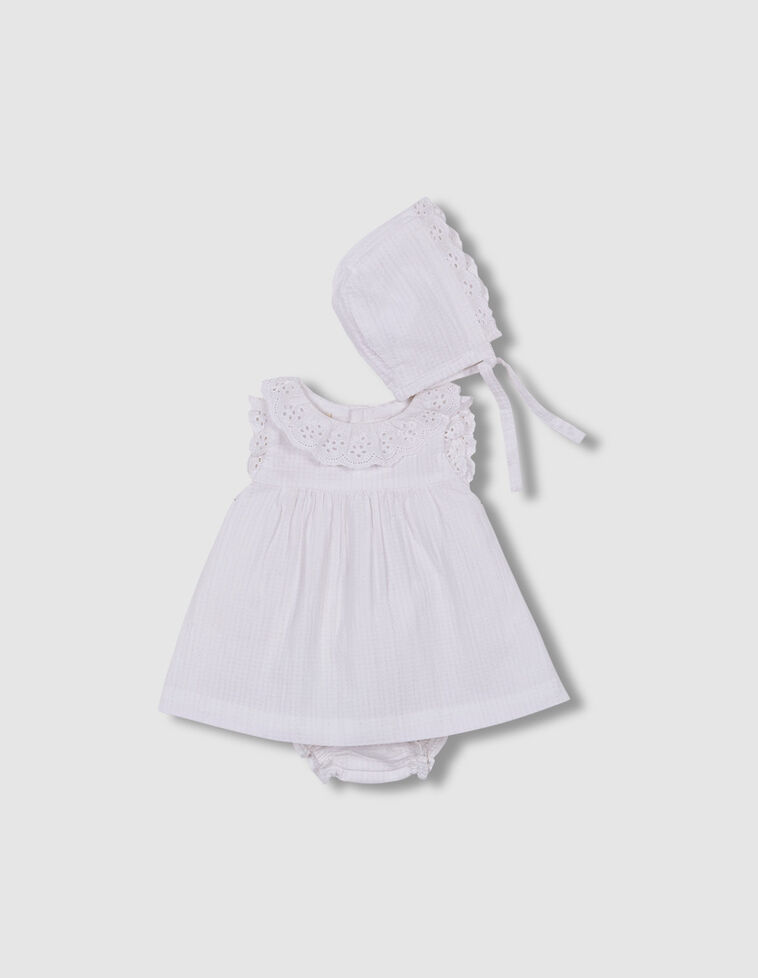 Conjunto vestido con lazos blanco 