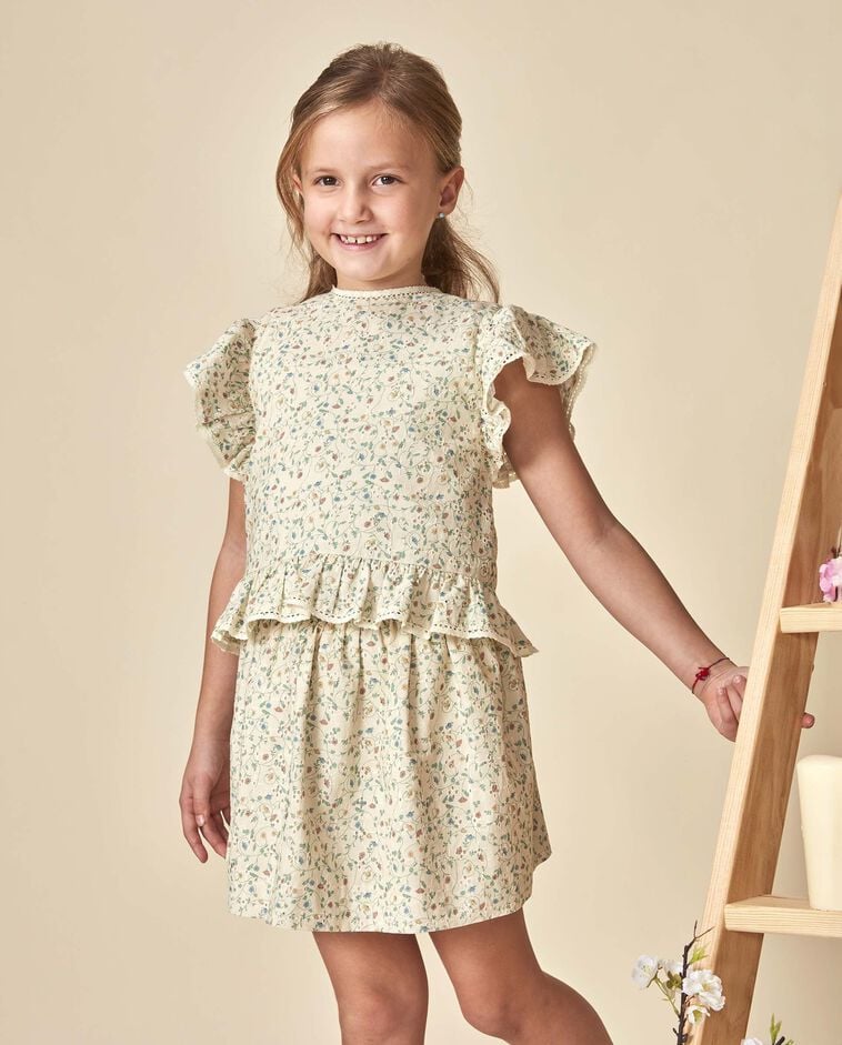 Falda estampada piedra