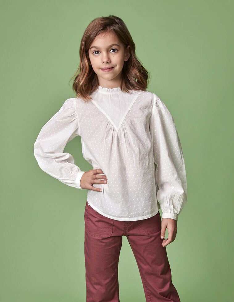 Blusa de plumeti blanco