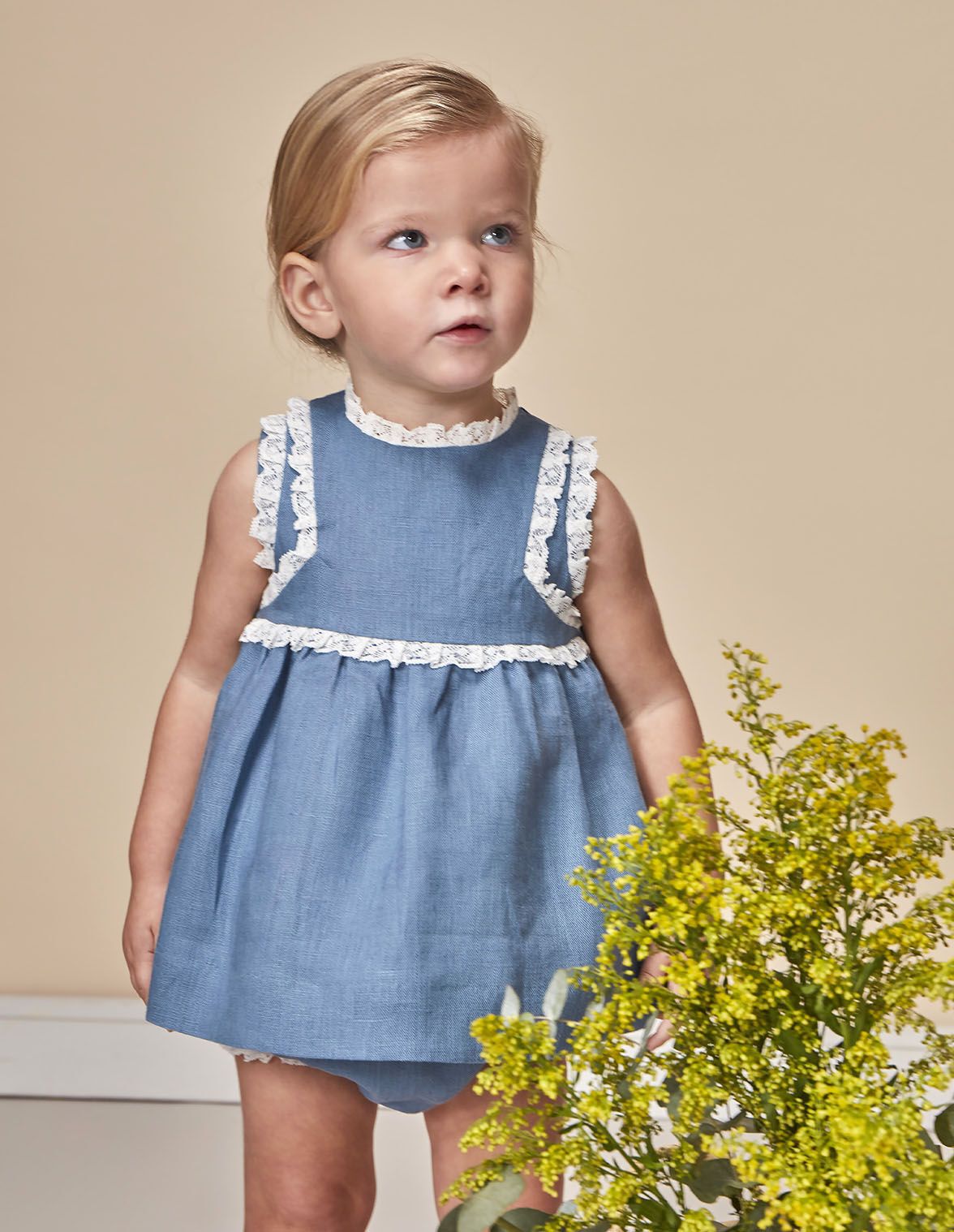 Vestido bebe sale azul claro