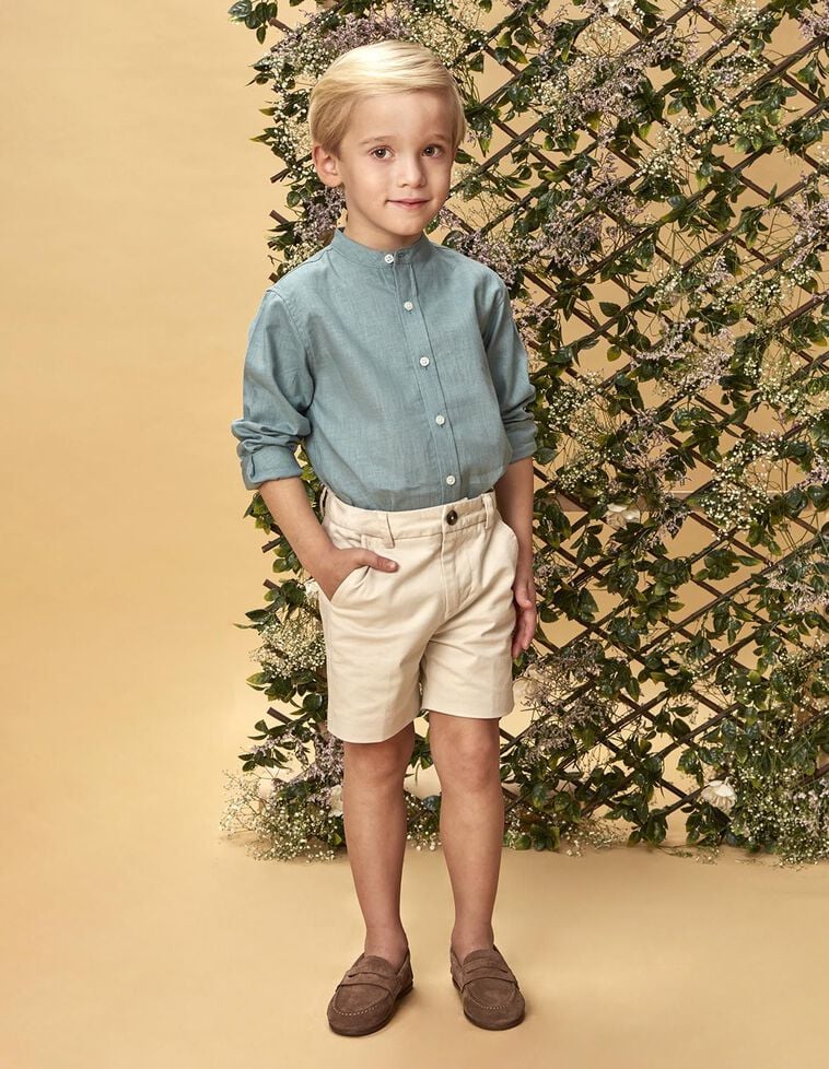 Camisa panadera con lino verde