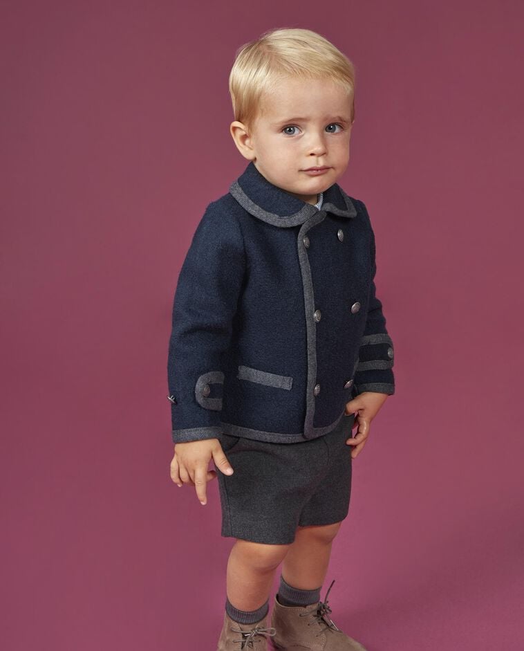 Pantal&oacute;n corto de franela gris beb&eacute;