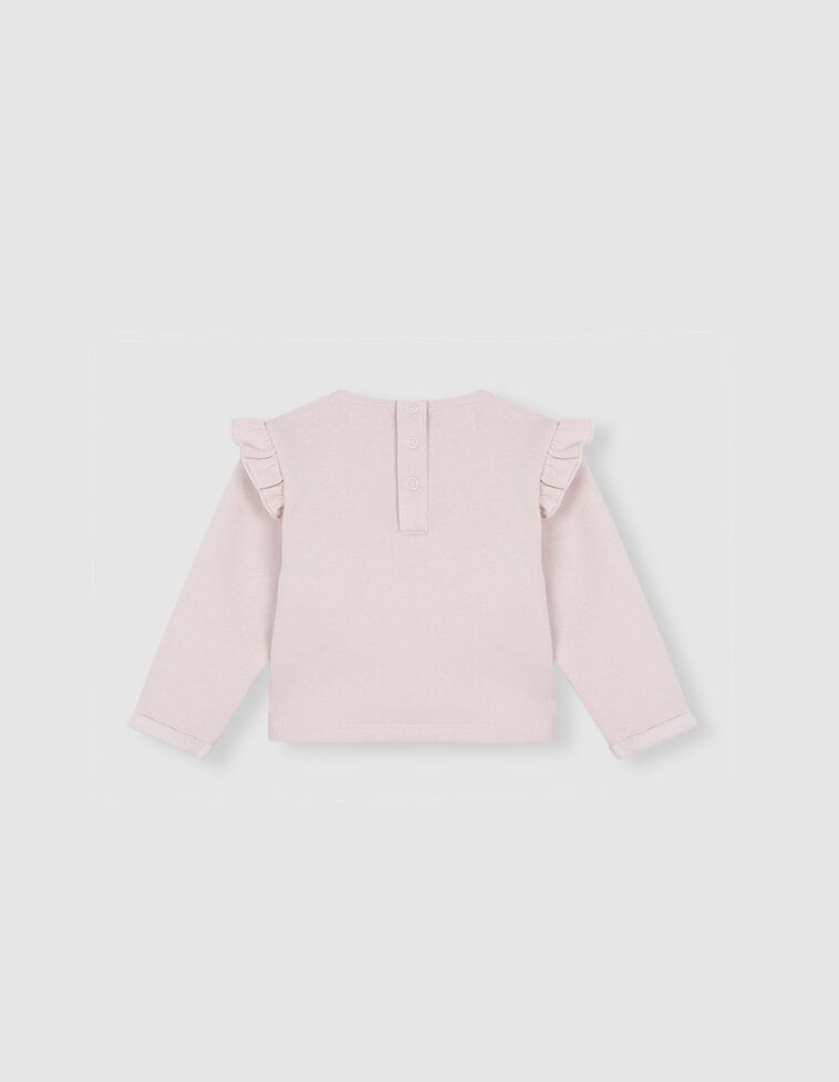 Sudadera rosa volantes