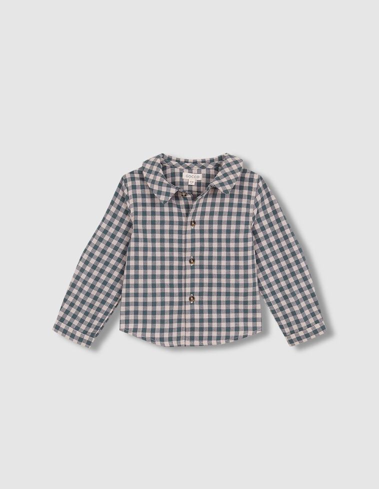 Camisa de cuadro vichy gris