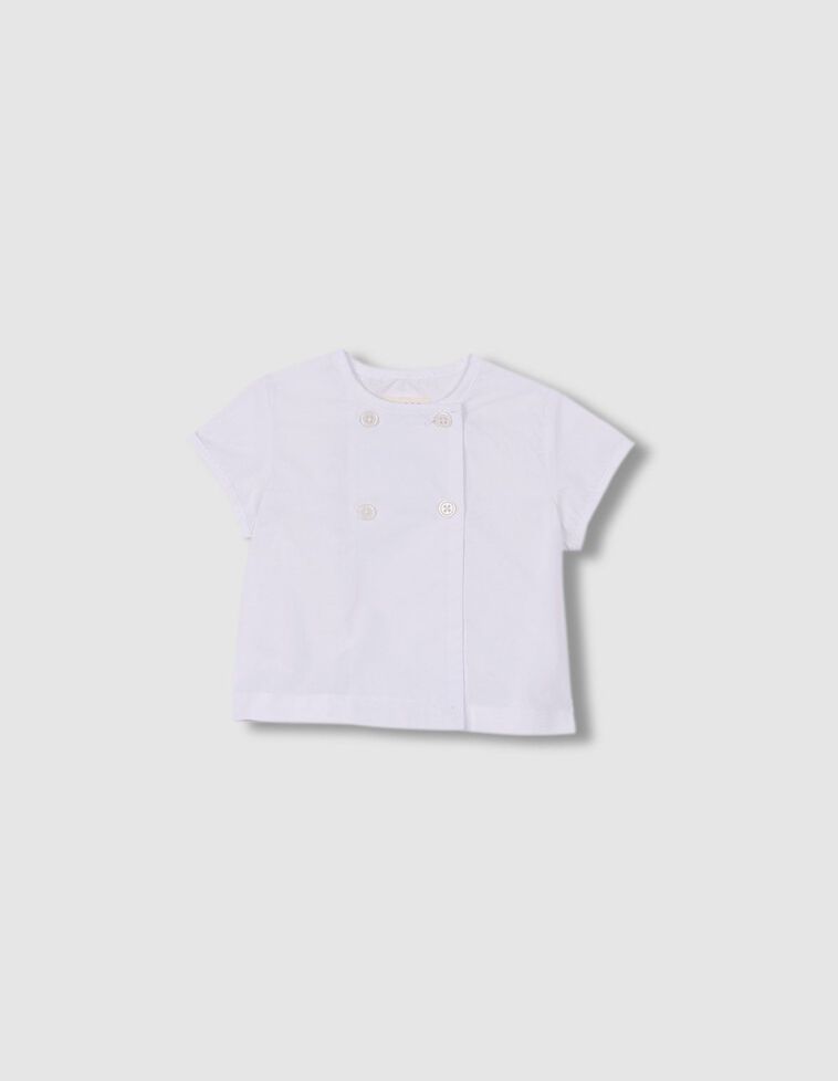 Camisa blanca cuello caja blanca 