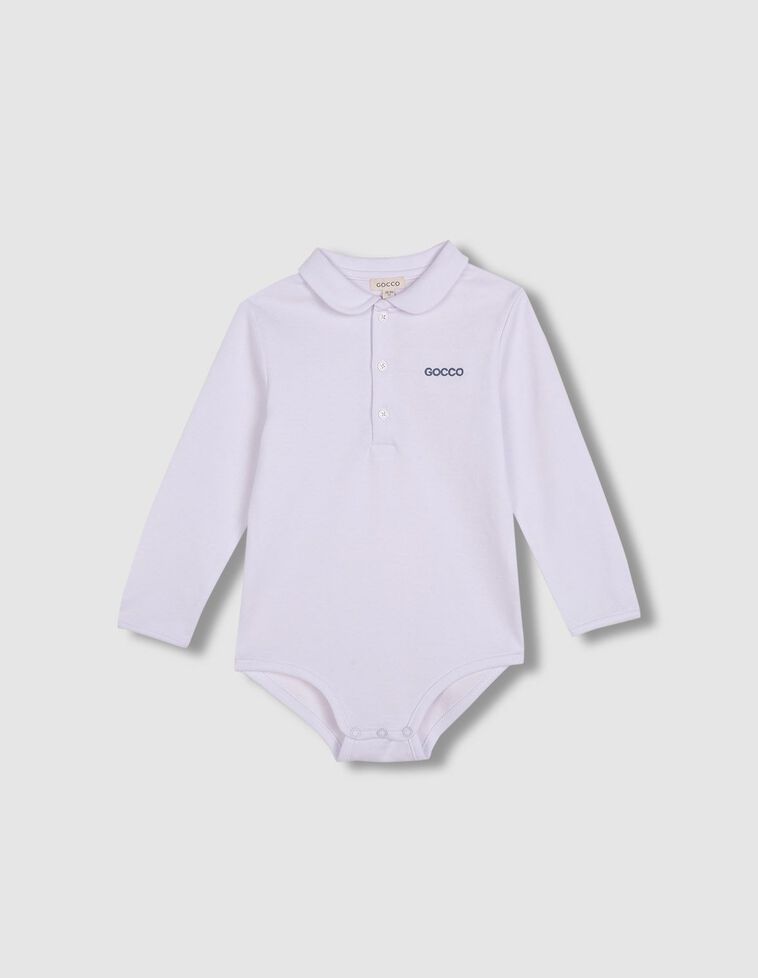 Polo body blanco con cuello bebe blanco