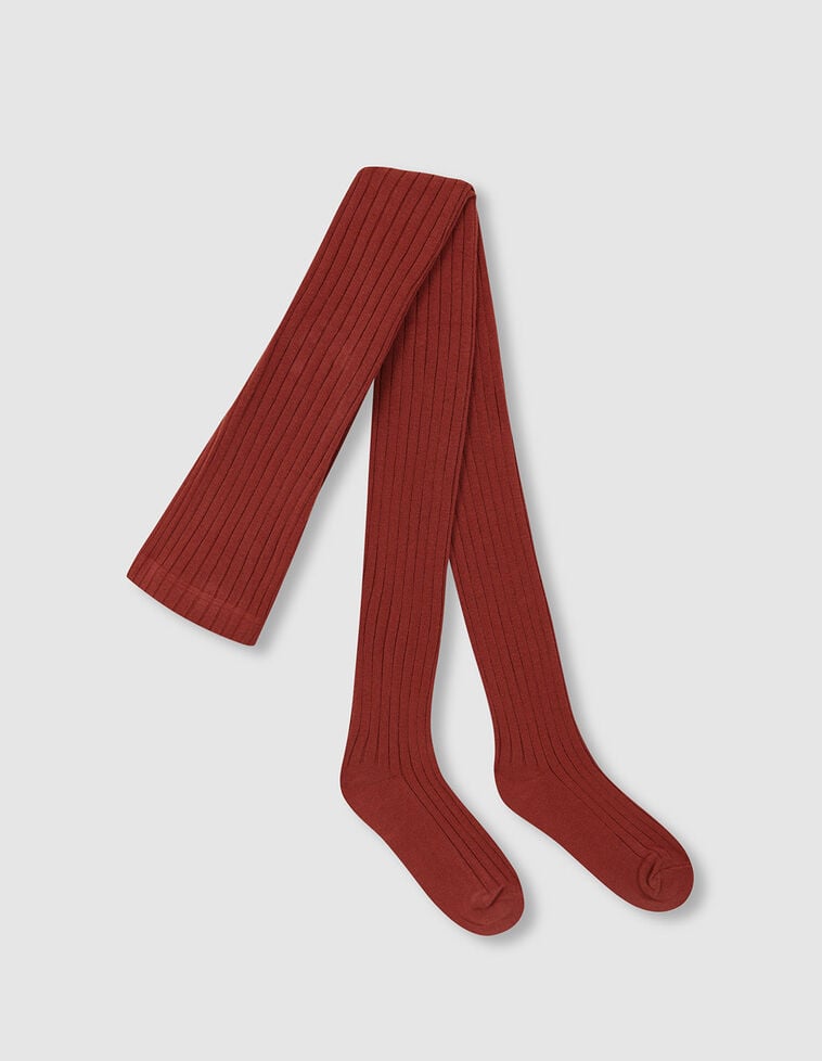 Leotardos de canalé coral oscuro