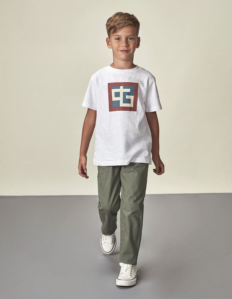 Pantalón Chino Cintura Elástica Kaki