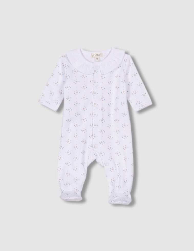 Pijama estampado con cuello volante blanco 