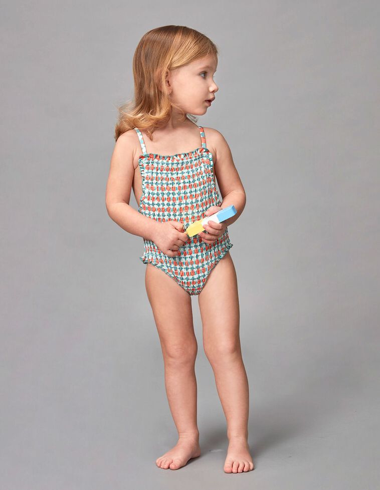 Bañador estampado retro verdoso