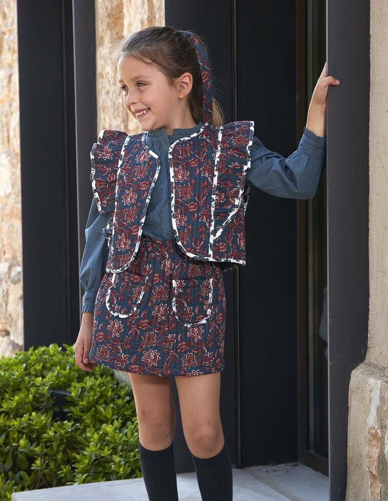 Chaleco acolchado con volante verde Chaleco acolchado con volante verde