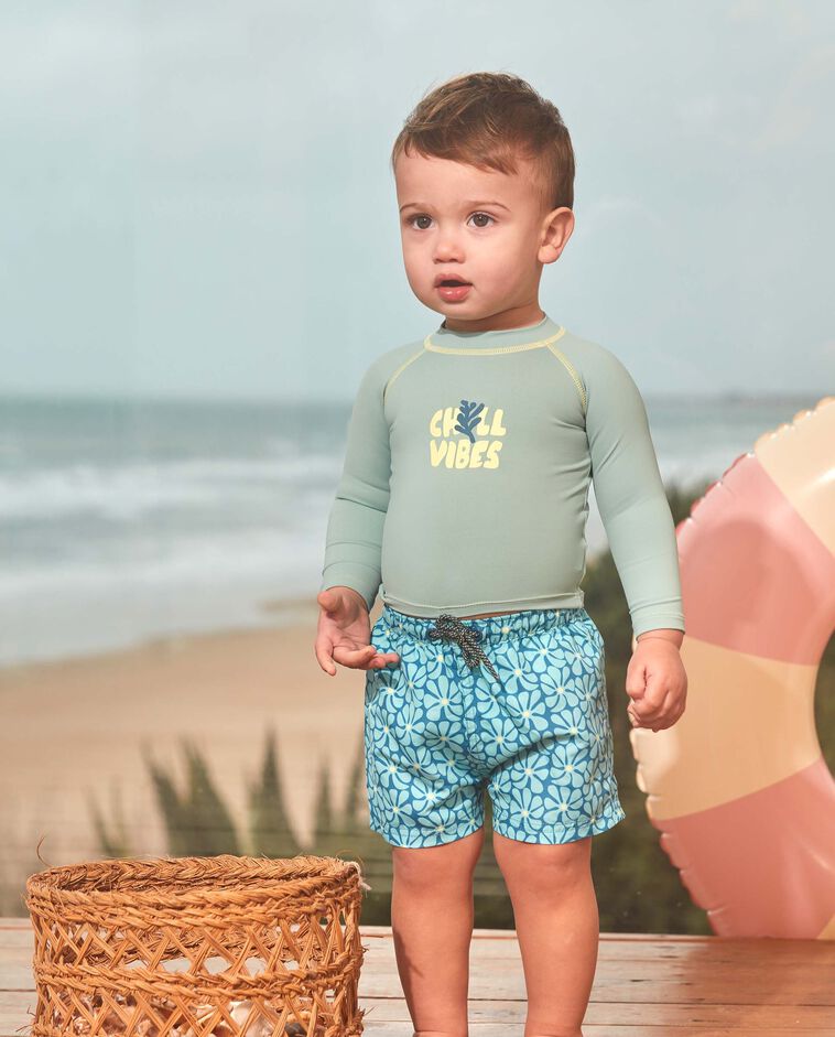 Camiseta protecci&oacute;n solar manga larga verde