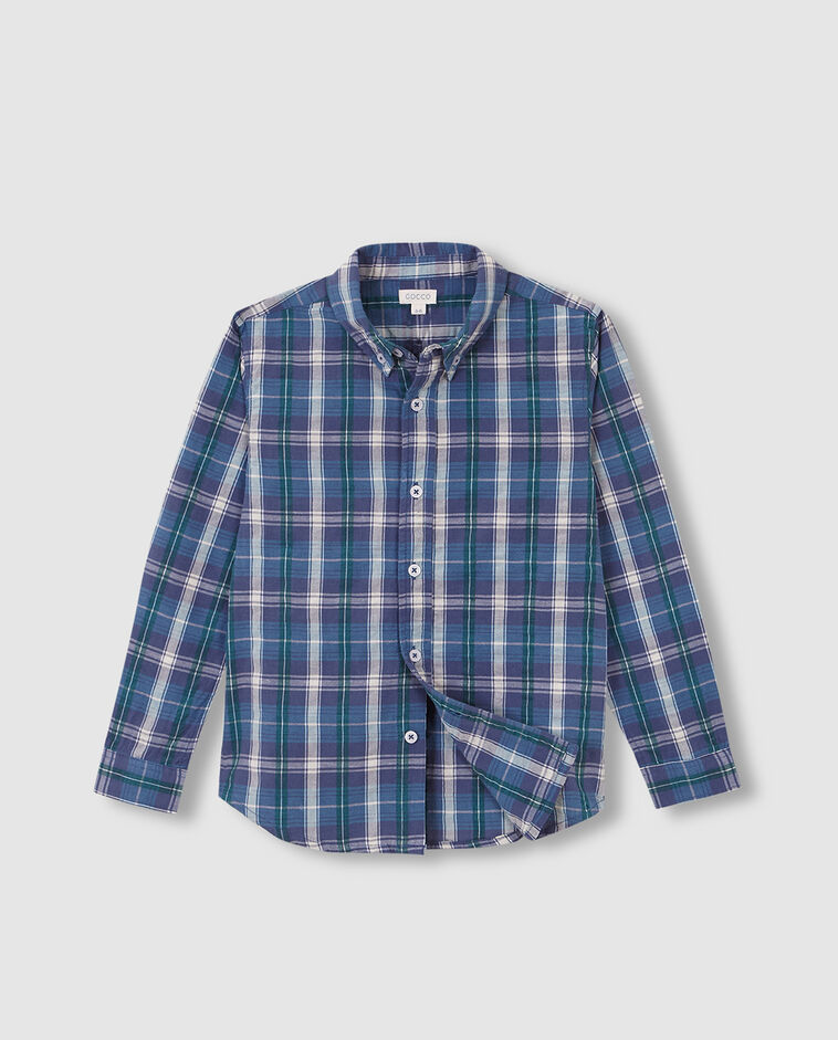 Camisa de cuadros verde ni&ntilde;o
