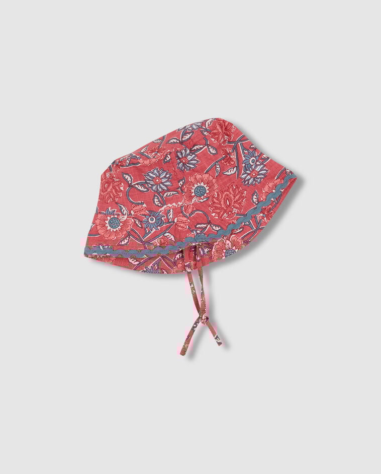Gorro estampado flores rosa