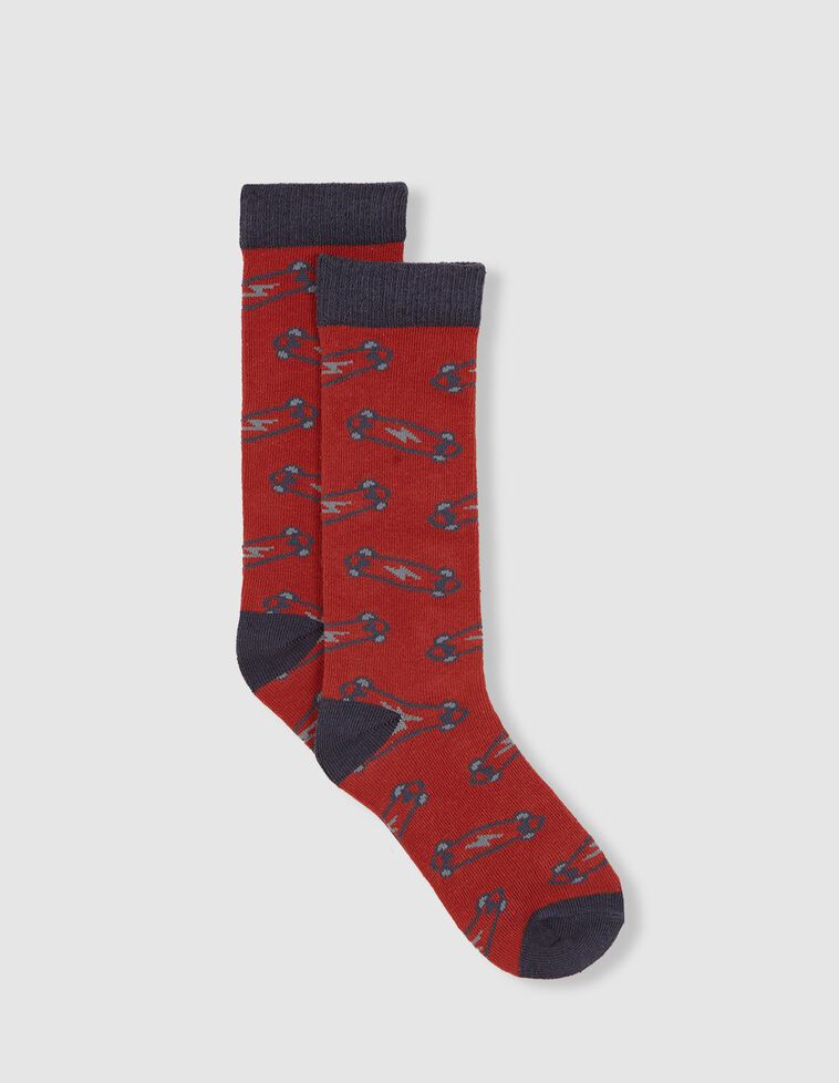 Calcetines con estampado skate granate