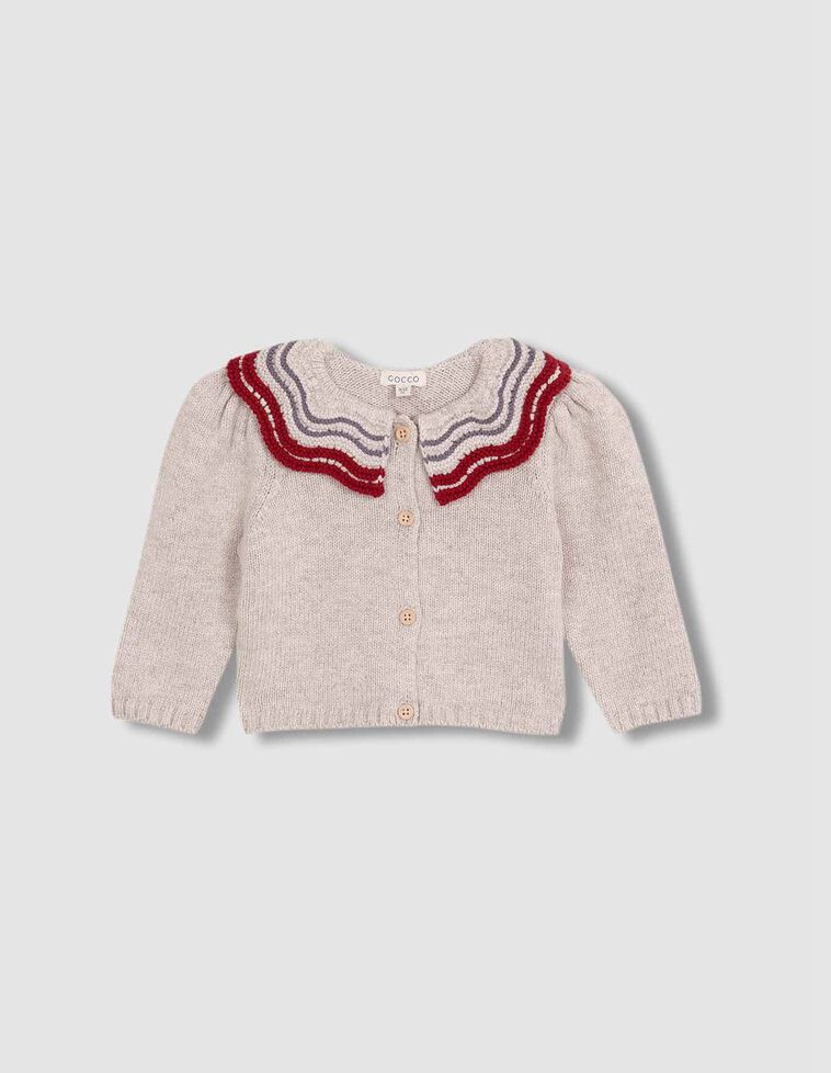Chaqueta de punto cuello especial piedra