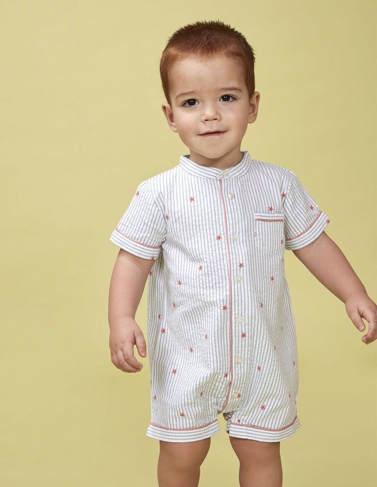 Pijama rayas con estrellas blanco
