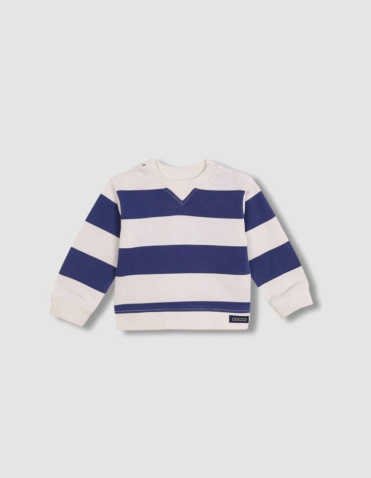 Sudadera de rayas azul y blanco