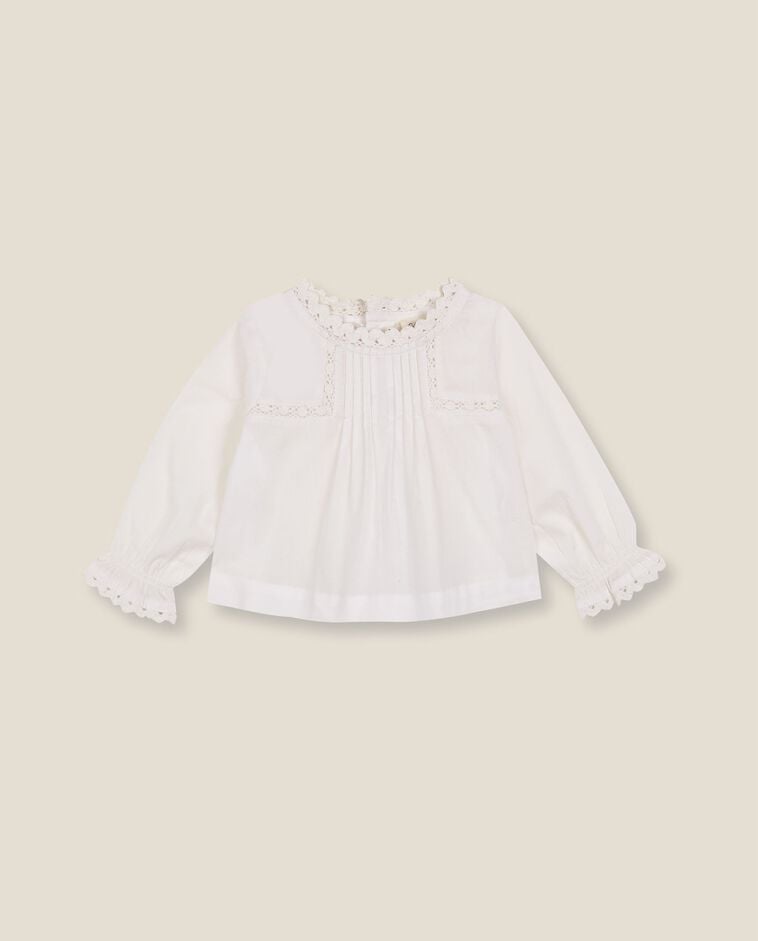 Camisa con jaretas blanco reci&eacute;n nacido