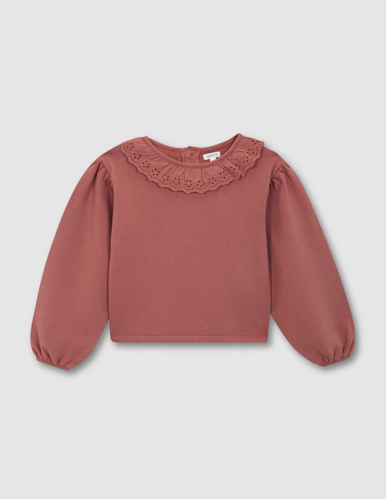 Sudadera con cuello de tira bordada