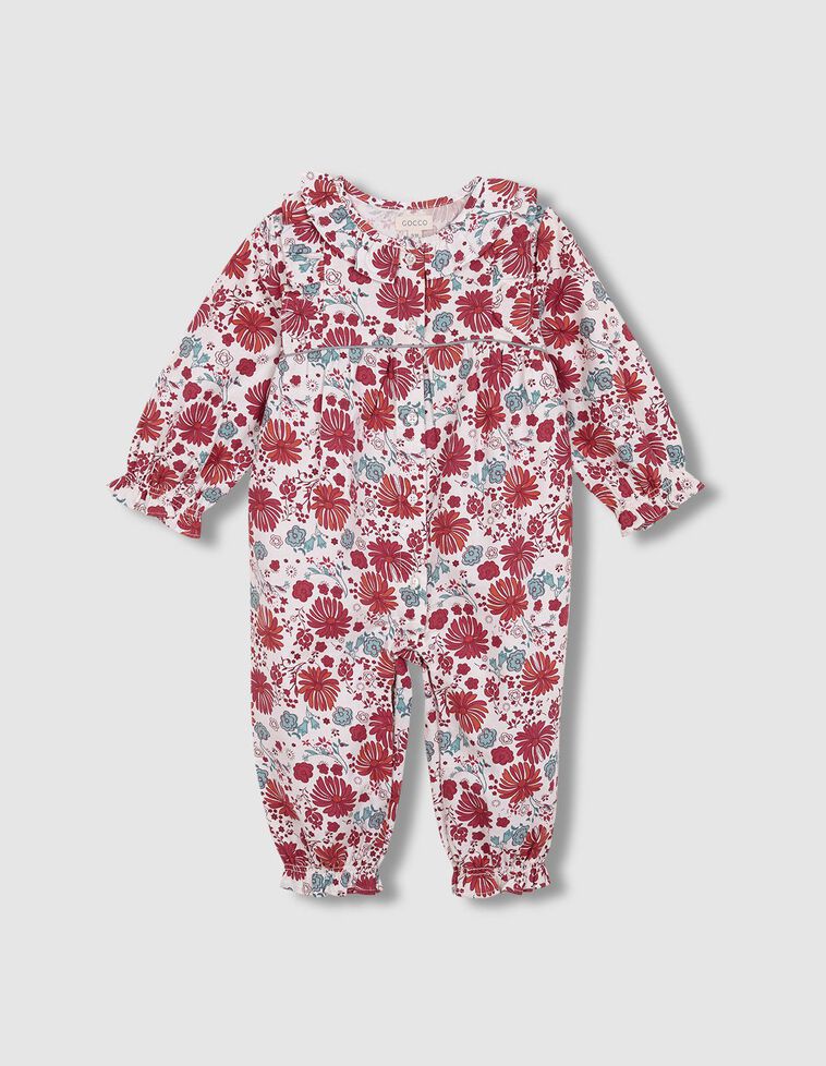 Pijama con estampado de flores rosa