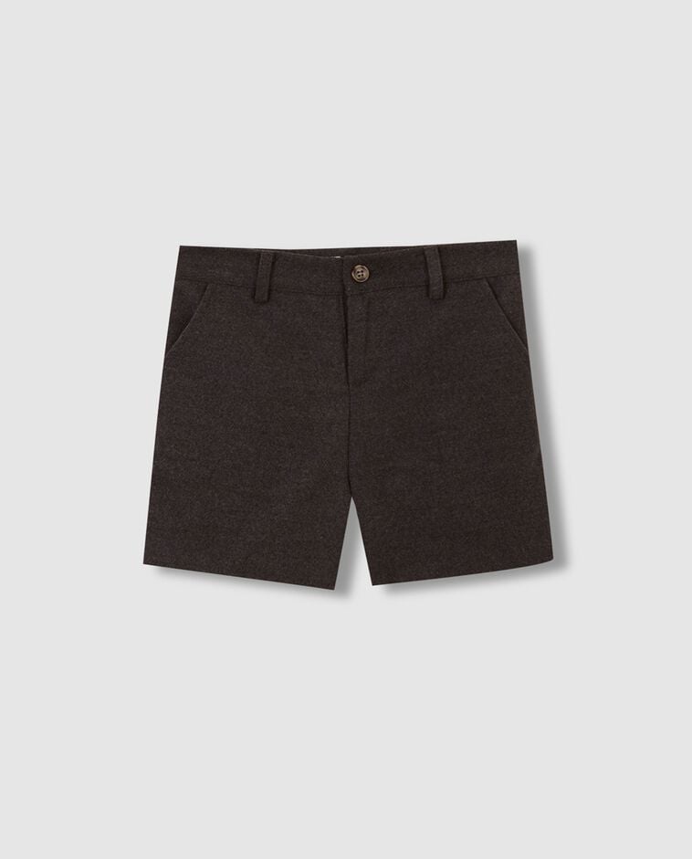 Pantal&oacute;n corto de franela gris ni&ntilde;o