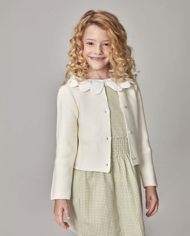 Chaqueta punto bobo blanco