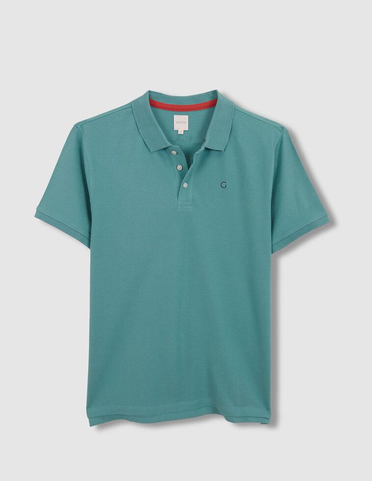 Polo padre detalles contraste azul claro