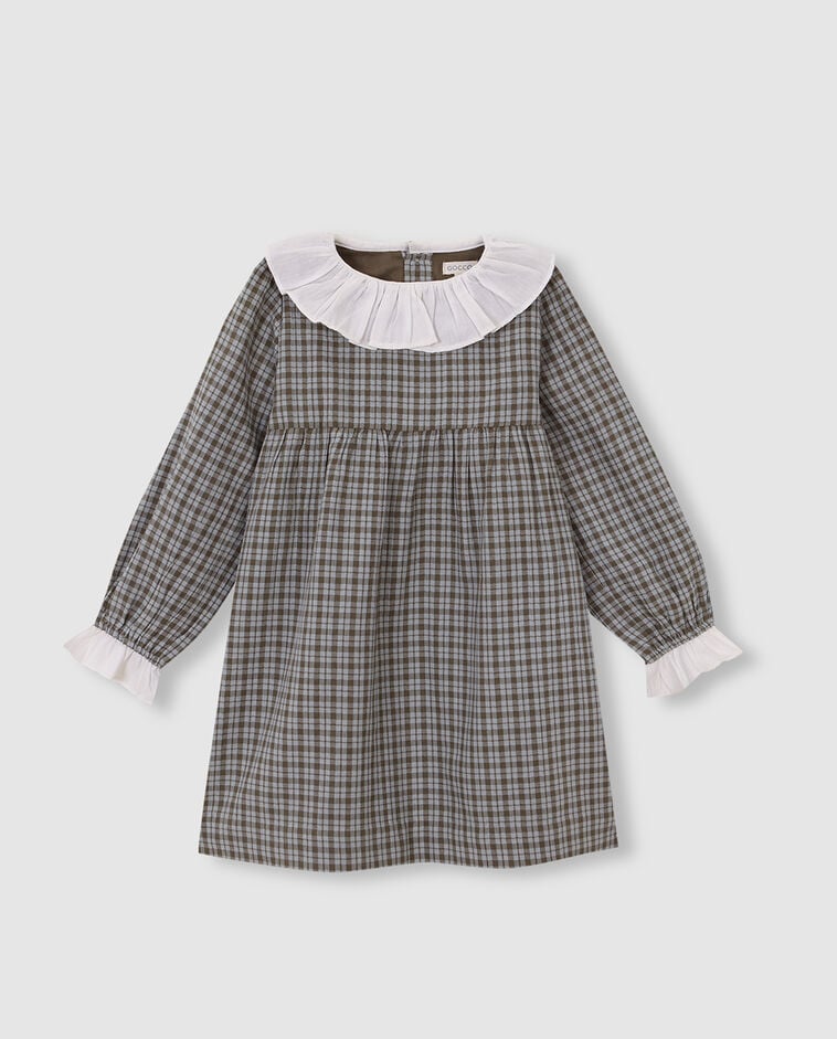 Vestido de cuadros gris ni&ntilde;a
