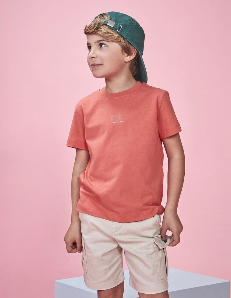 Camiseta print skate coral