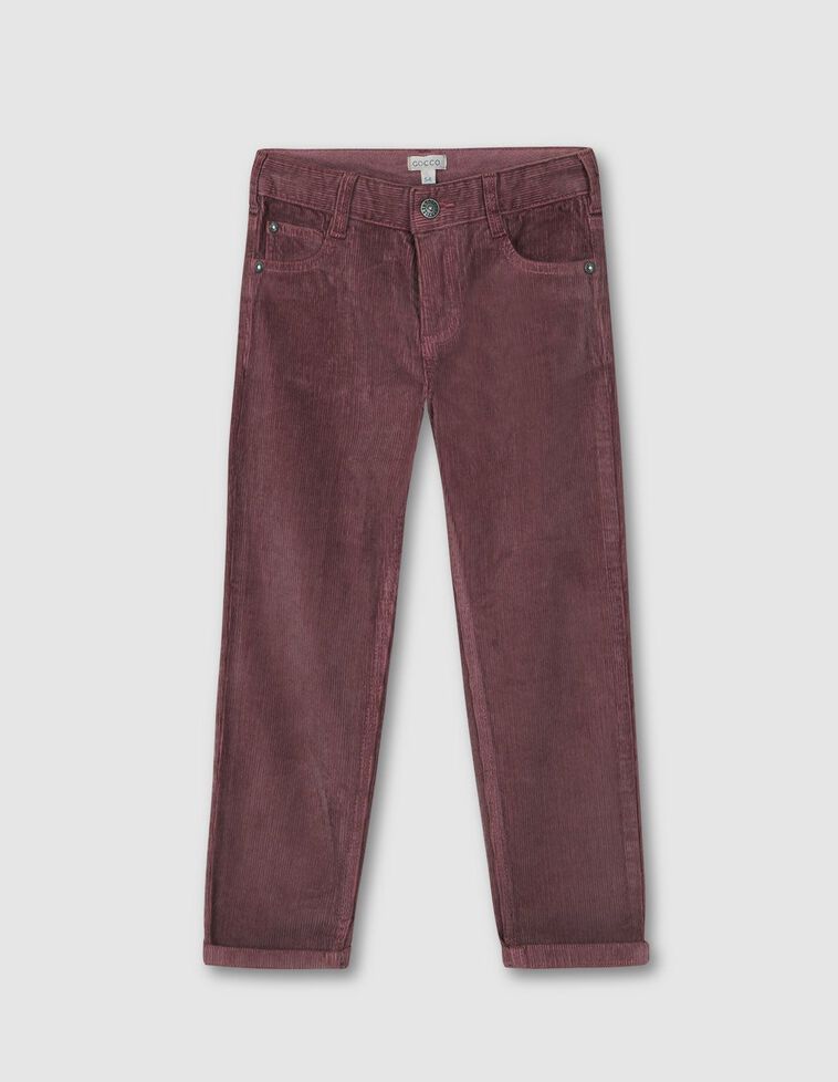 Pantalon 5 Bolsillos Pana Berenjena