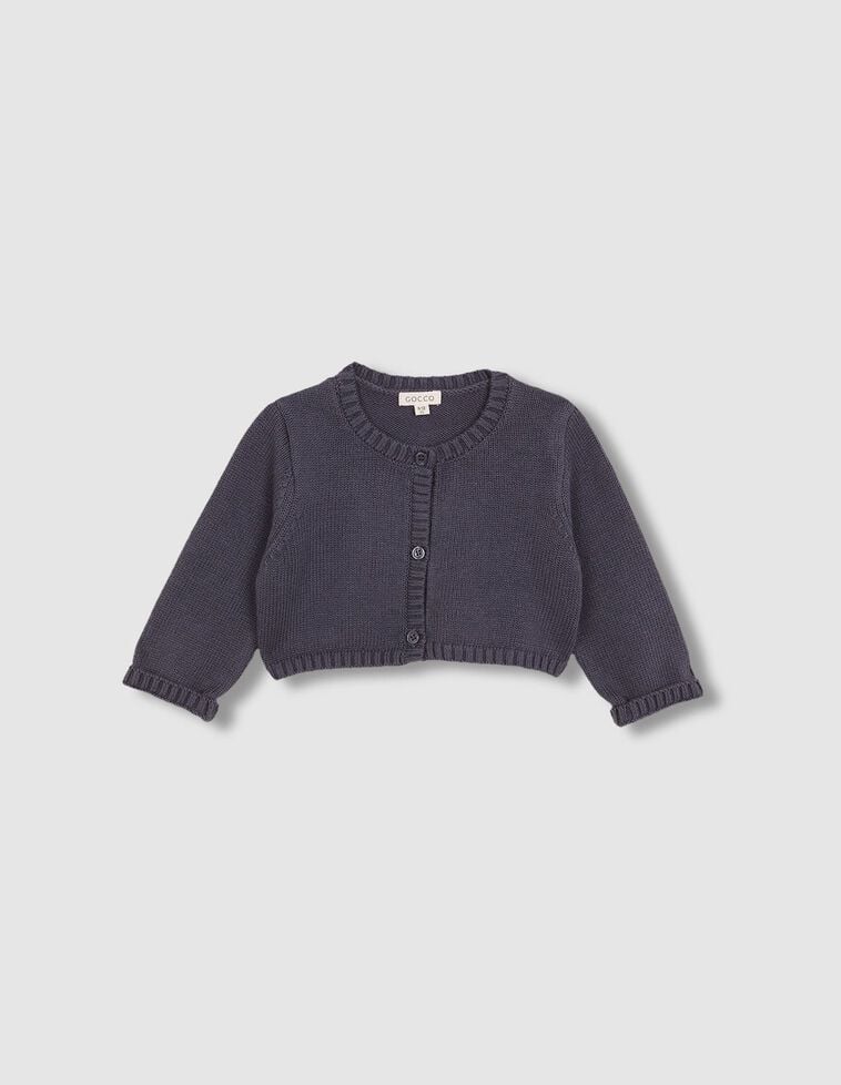 Chaqueta básica corta con lana azul claro