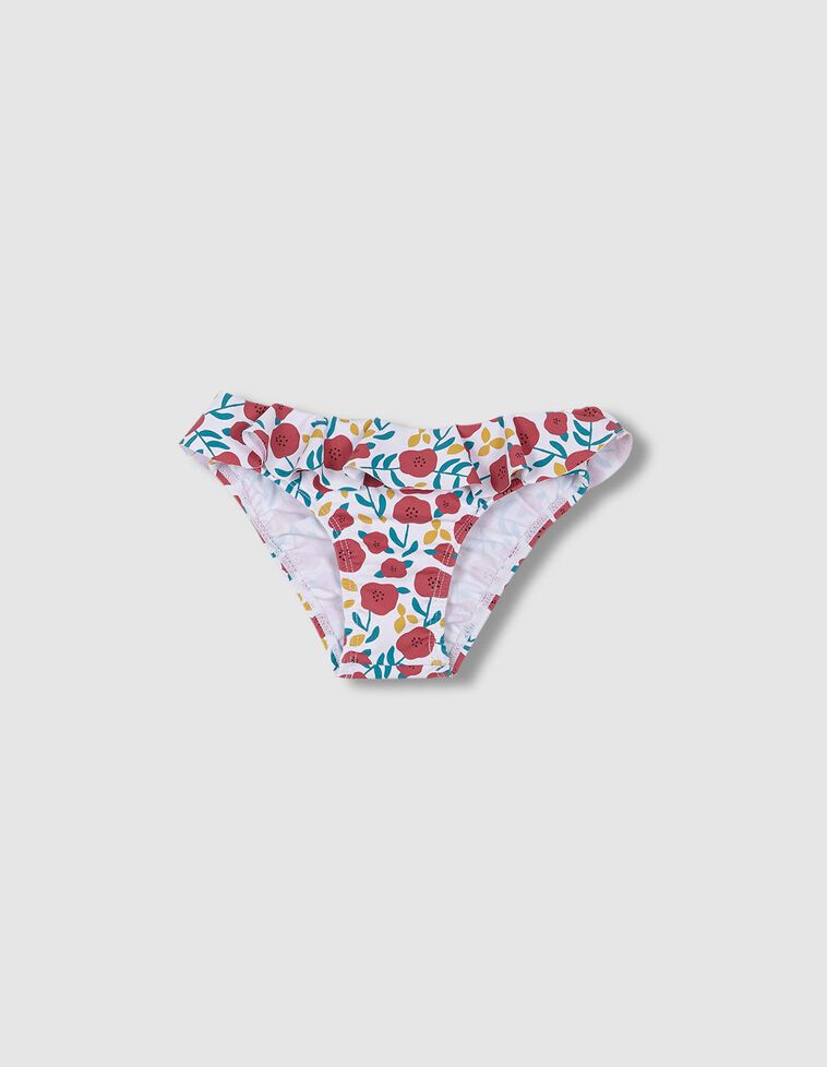 Braguita de lycra estampada de flores coral