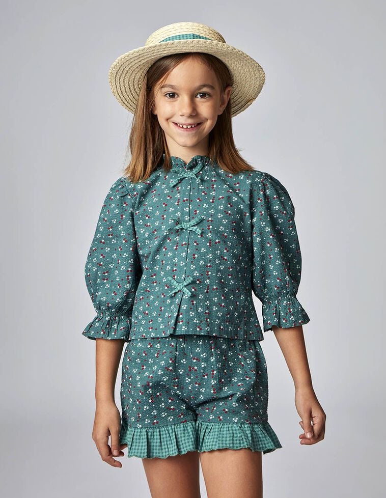 Blusa de flores verde