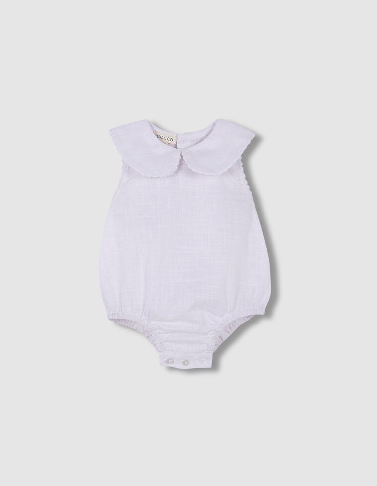 Camisa body con cuello grande blanca 