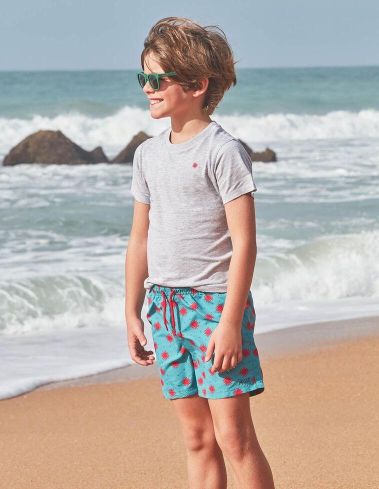 Camiseta estampado sol gris
