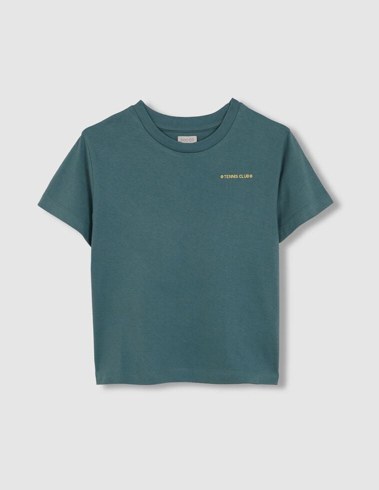 Camiseta print tenis azul claro