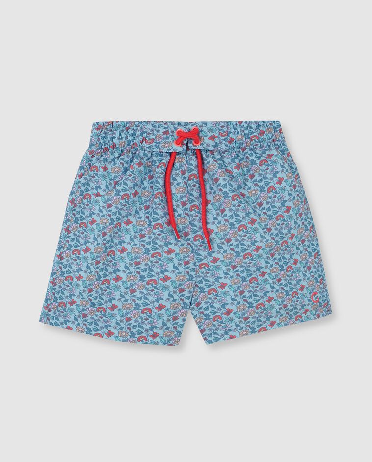 Ba&ntilde;ador estampado floral azul claro