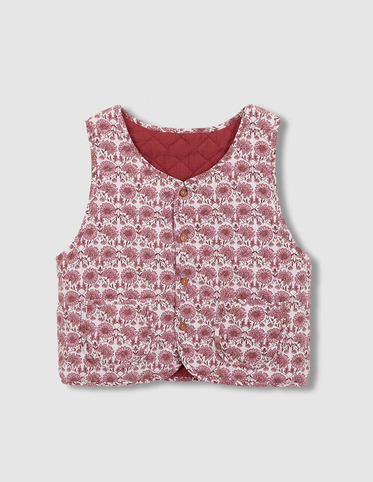 Chaleco madre acolchado reversible rosa