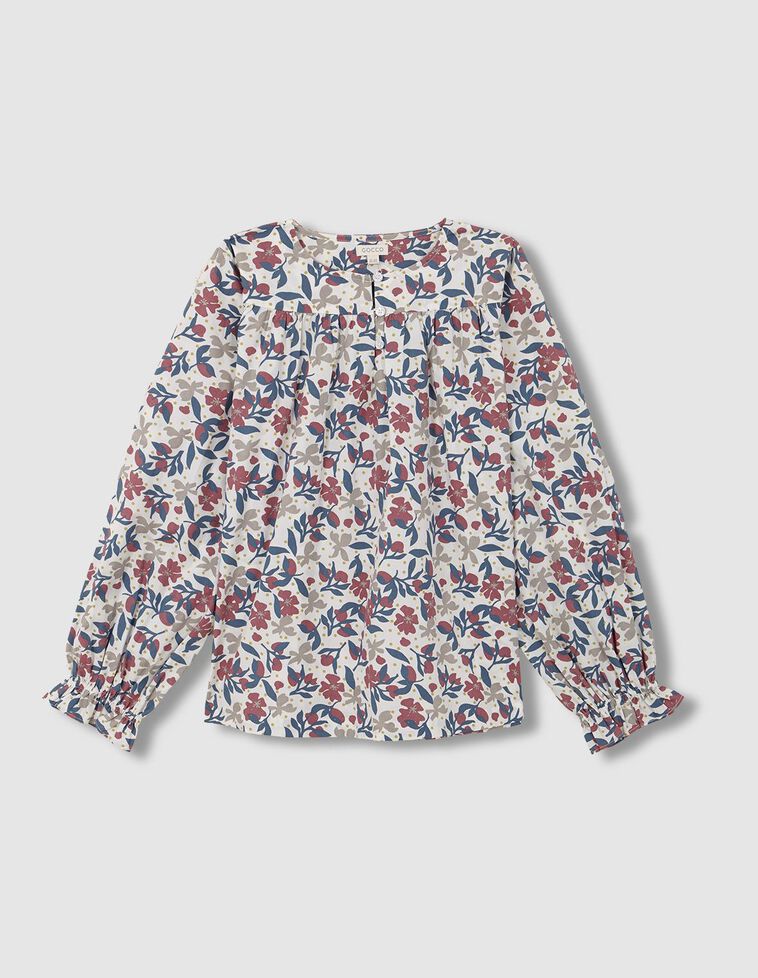 Blusa flores grandes blanco