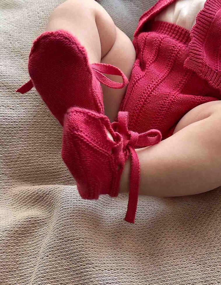 Patuco punto del revés rosa