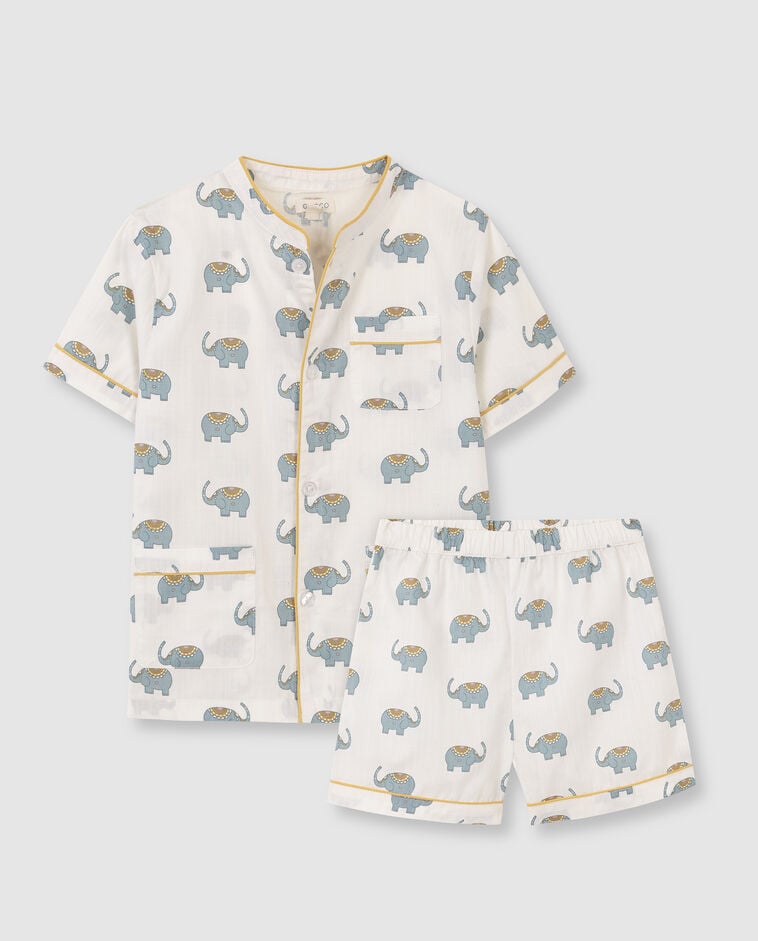 Pijama estampado blanco