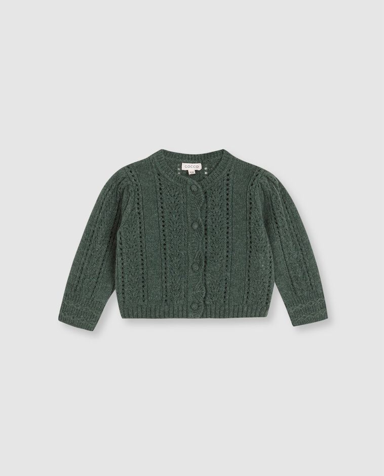 Chaqueta con calados verde beb&eacute;