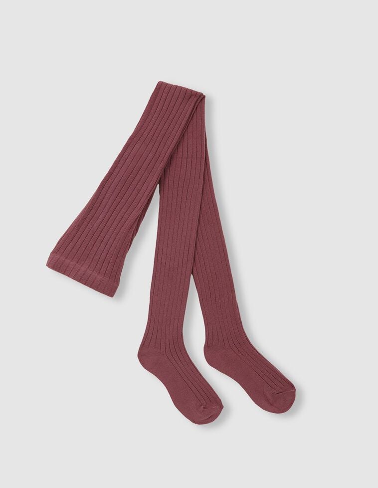 Leotardos de canalé rosa viejo